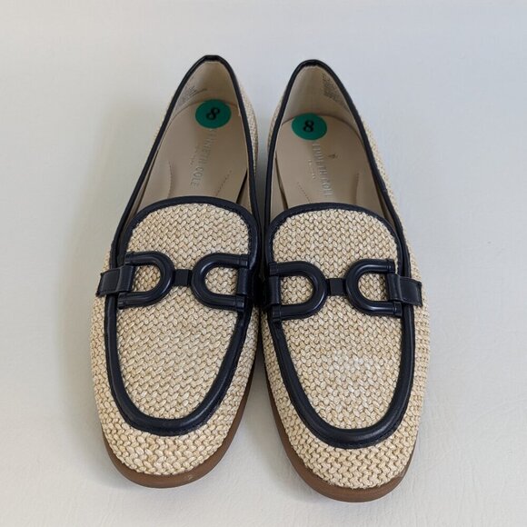 Kenneth Cole Ney York Women's Lariska Raffia Loafer Size 8 Natural Navy - Picture 3 of 9